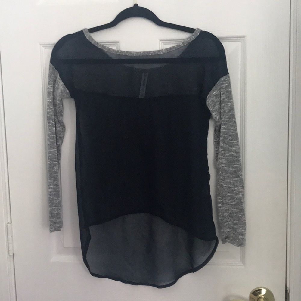 Sheer Navy Long Sleeved Shirt